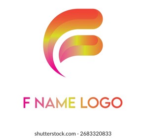 "F" name logo unique for business branding