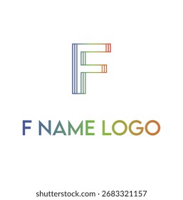 "F" name logo unique for business branding