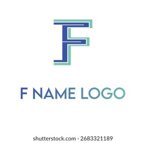 "F" name logo unique for business branding