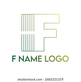 Logotipo de nombre "F" único para la marca de negocios