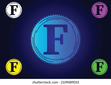 F nuevo logotipo de letra y diseño de iconos
