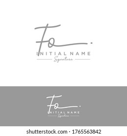 F O FO Erstmalige Handschrift und Logo der Unterschrift.