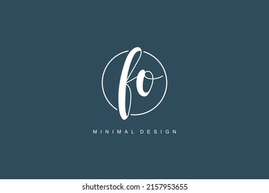 F O FO logo, Initial lettering handwriting or handwritten for identity. Logo with signature and hand drawn style.