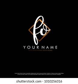 F O Initial abstract logo template vector