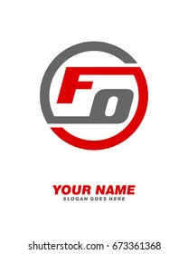 F O initial circle logo template vector