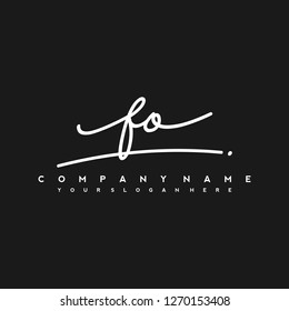 F O Initial handwriting logo vector