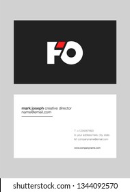 F O letters Joint logo icon with business card vector template.