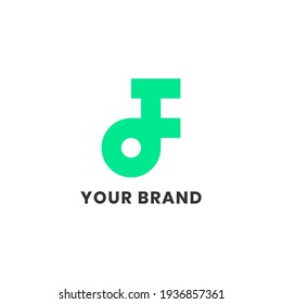 F O Logotipo Resumen Letra alfabética simple única logotipo único para empresas y empresas. Grabación creativa e identidad corporativa. Diseño de marca