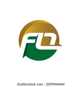 F O logo in the circle with blue colors graphic concept illustrations