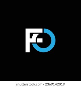 F O or O F ‍abstract outstanding professional business awesome artistic branding company different colors illustration logo or icon or monogram design.