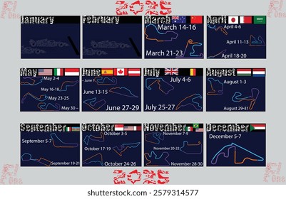 F one race track 2025 Calendar  
