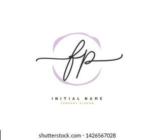 F P FP Beauty vector initial logo, handwriting logo of initial signature, wedding, fashion, jewerly, boutique, floral and botanical with creative template for any company or business.