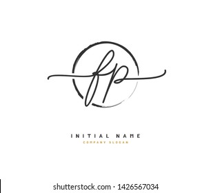 F P FP Logo inicial vector belleza, logo de escritura a mano de firma inicial, boda, moda, joyas, boutique, floral y botánica con plantilla creativa para cualquier empresa o negocio.