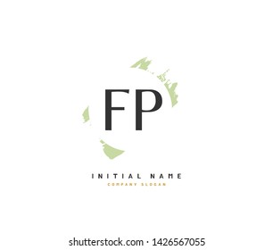 F P FP Beauty vector initial logo, handwriting logo of initial signature, wedding, fashion, jewerly, boutique, floral and botanical with creative template for any company or business.