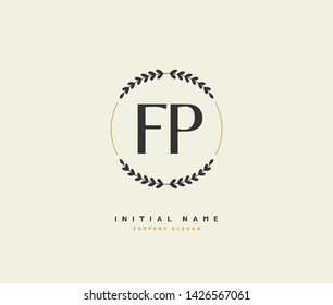 F P FP Beauty vector initial logo, handwriting logo of initial signature, wedding, fashion, jewerly, boutique, floral and botanical with creative template for any company or business.