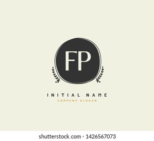 F P FP Beauty vector initial logo, handwriting logo of initial signature, wedding, fashion, jewerly, boutique, floral and botanical with creative template for any company or business.