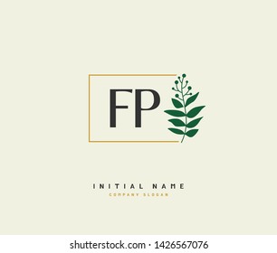 F P FP Beauty vector initial logo, handwriting logo of initial signature, wedding, fashion, jewerly, boutique, floral and botanical with creative template for any company or business.