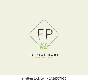 F P FP Beauty vector initial logo, handwriting logo of initial signature, wedding, fashion, jewerly, boutique, floral and botanical with creative template for any company or business.