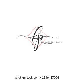 F P FP Initial letter handwriting and  signature logo.