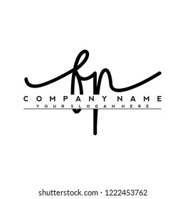 F P Initial handwriting logo vector