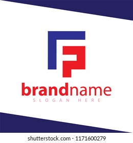 F P Letter Square Abstract Logo stock template