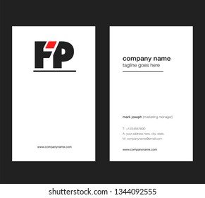 F P letters Joint logo icon with business card vector template.