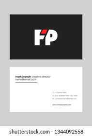 F P letters Joint logo icon with business card vector template.