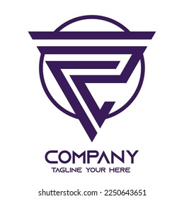 diseño de logotipo de plantilla de letras f y p