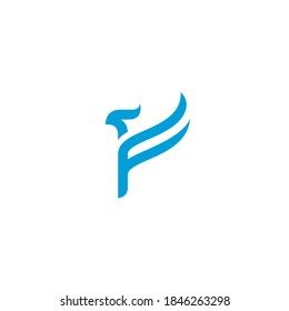 F Phoenix Logo Simple Design