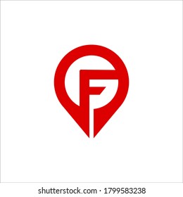 F pin local logo design vector sign