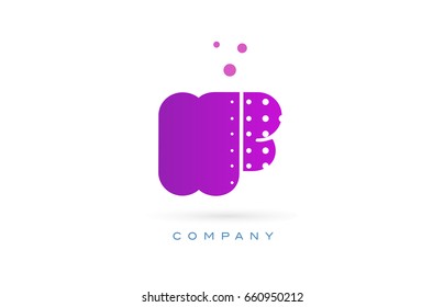 if i f pink dots dotted letter logo alphabet creative company vector icon design template