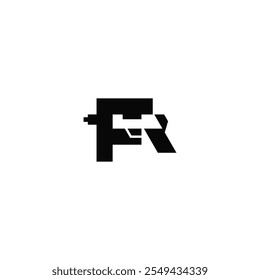 Concepto de diseño de logotipo de pistola F.