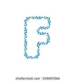 F Pixel Letter Logo Icon Design