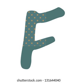 F polka dots  alphabets vector design,eps10