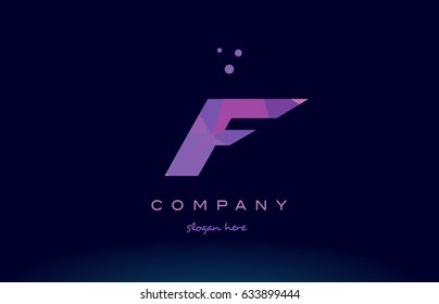 if i f polygon polygonal letter alphabet text pink purple dots creative company logo vector icon design template