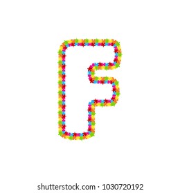 F Puzzle Letter Logo Icon Design