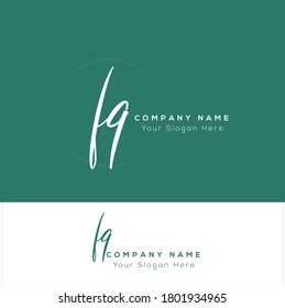 F Q FQ Letra inicial letra manuscrita y logotipo de la firma. Logo inicial del vector de belleza .Moda, boutique, floral y botánica