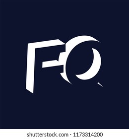F Q initial letter with negative space logo icon vector template