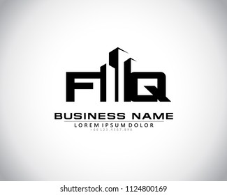 F Q Initial logo concept with building template vector.