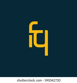 F and Q Letter logo design vector element