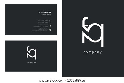 F & Q line logo joint letter design with business card template