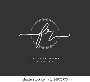 F R FR Beauty vector initial logo, handwriting logo of initial signature, wedding, fashion, jewerly, boutique, floral and botanical with creative template for any company or business.