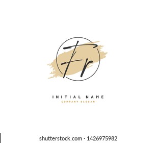 F R FR Beauty vector initial logo, handwriting logo of initial signature, wedding, fashion, jewerly, boutique, floral and botanical with creative template for any company or business.