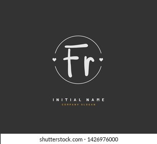 F R FR Beauty vector initial logo, handwriting logo of initial signature, wedding, fashion, jewerly, boutique, floral and botanical with creative template for any company or business.