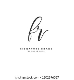 F R FR Initial letter handwriting and  signature logo concept design
