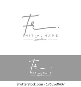 F R FR Erstmalige Briefhandschrift und Logo der Unterschrift.