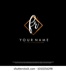 F R Initial abstract logo template vector