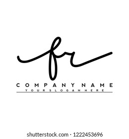F R Initial handwriting logo vector