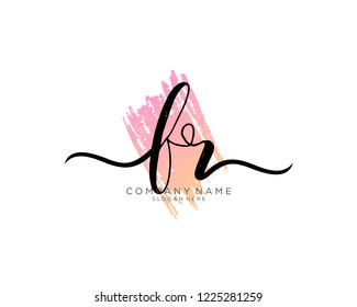 F R Initial handwriting logo vector
