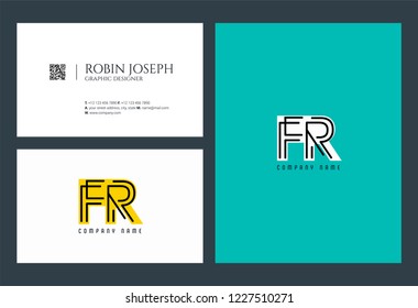 F R Joint logo icon with business card vector template.
